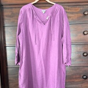J Jill Purple Linen Dress